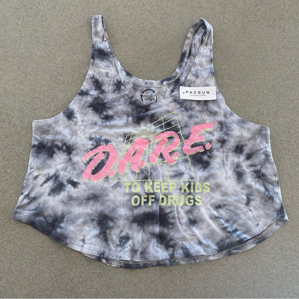 NWT PACSUN crop tie die tank.
